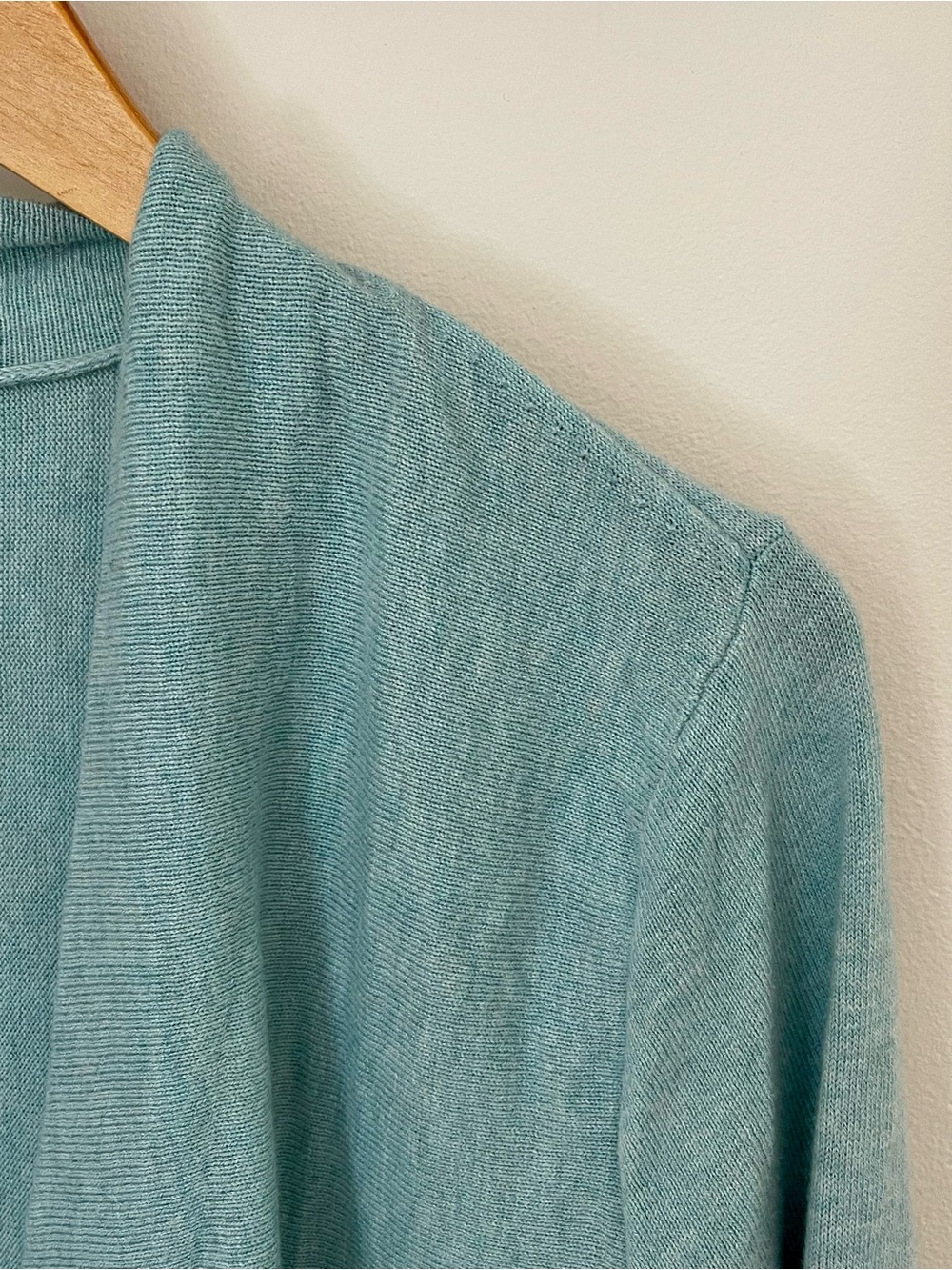 J Jill Aqua Faux Wrap Sweater Top Cotton Blend M - Picture 2 of 5